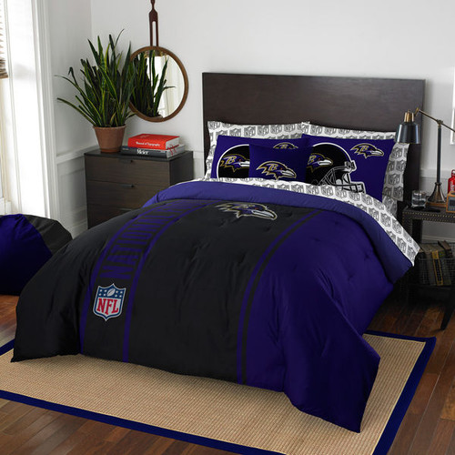 nfl baltimore ravens soft cozy 7 piece full size bed in a bag set