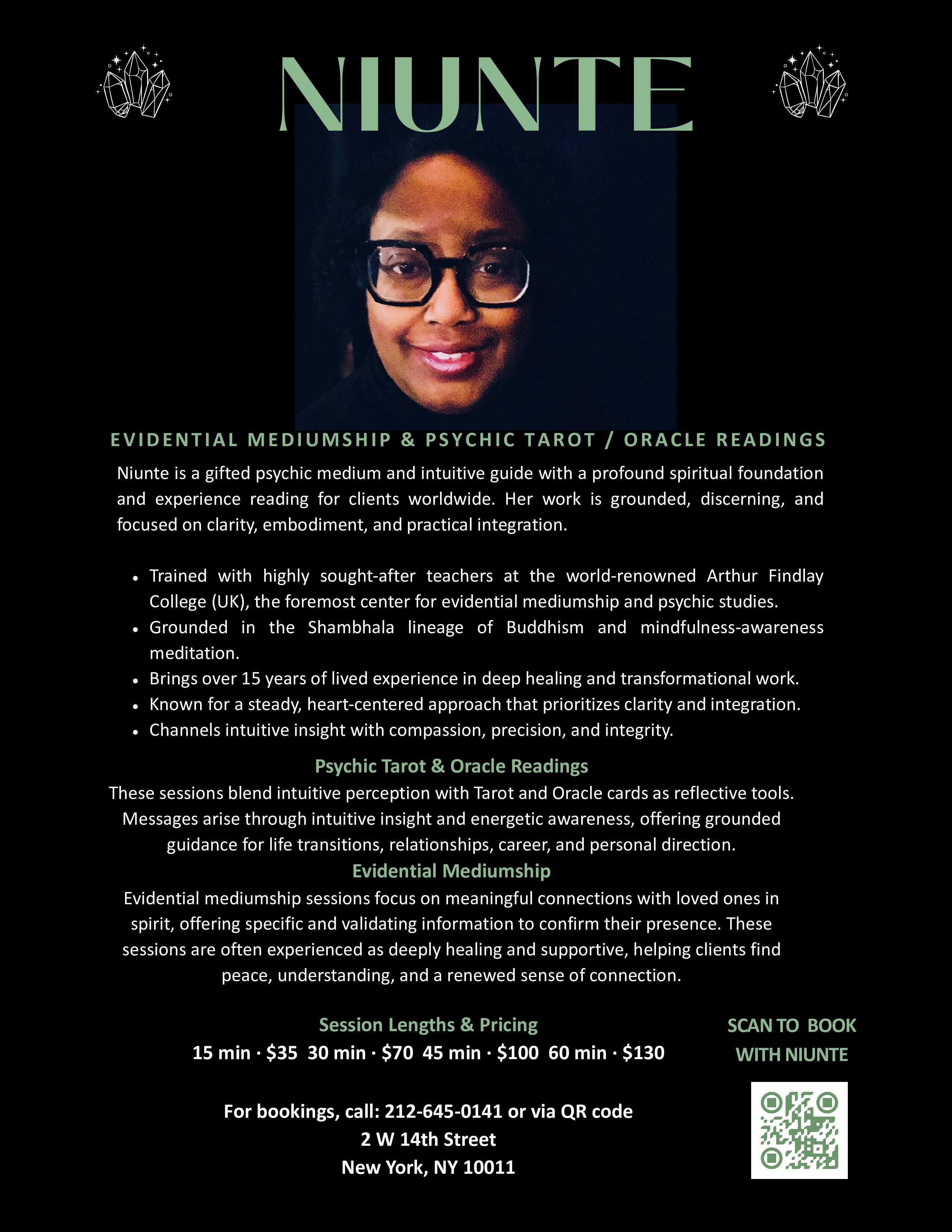 Niunte - Evidential Mediumship and Psychic Tarot / Oracle Readings