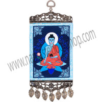 "Our inspiring mini-carpet wall charm has been designed with the serene image of the Medicine Buddha, the powerful healer of spirit. Both ends of the carpet have been finished with an intricate antiqued metal frame. The bottom frame also features matching antique metal teardrop tassels.
SYMBOL
Medecine Buddha
- See more at: http://www.kheopsinternational.com/p/Wall-Hanging-Carpet-Medecine-Buddha/63378.html#sthash.Q0PbzrA9.dpuf