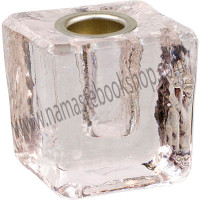 Mini Glass Candle Holder Cube Clear