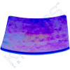3.5-inch Square Glass Plate Blue Iridescent