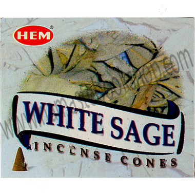 Hem Incense Cones in Display Box 10 cones White Sage