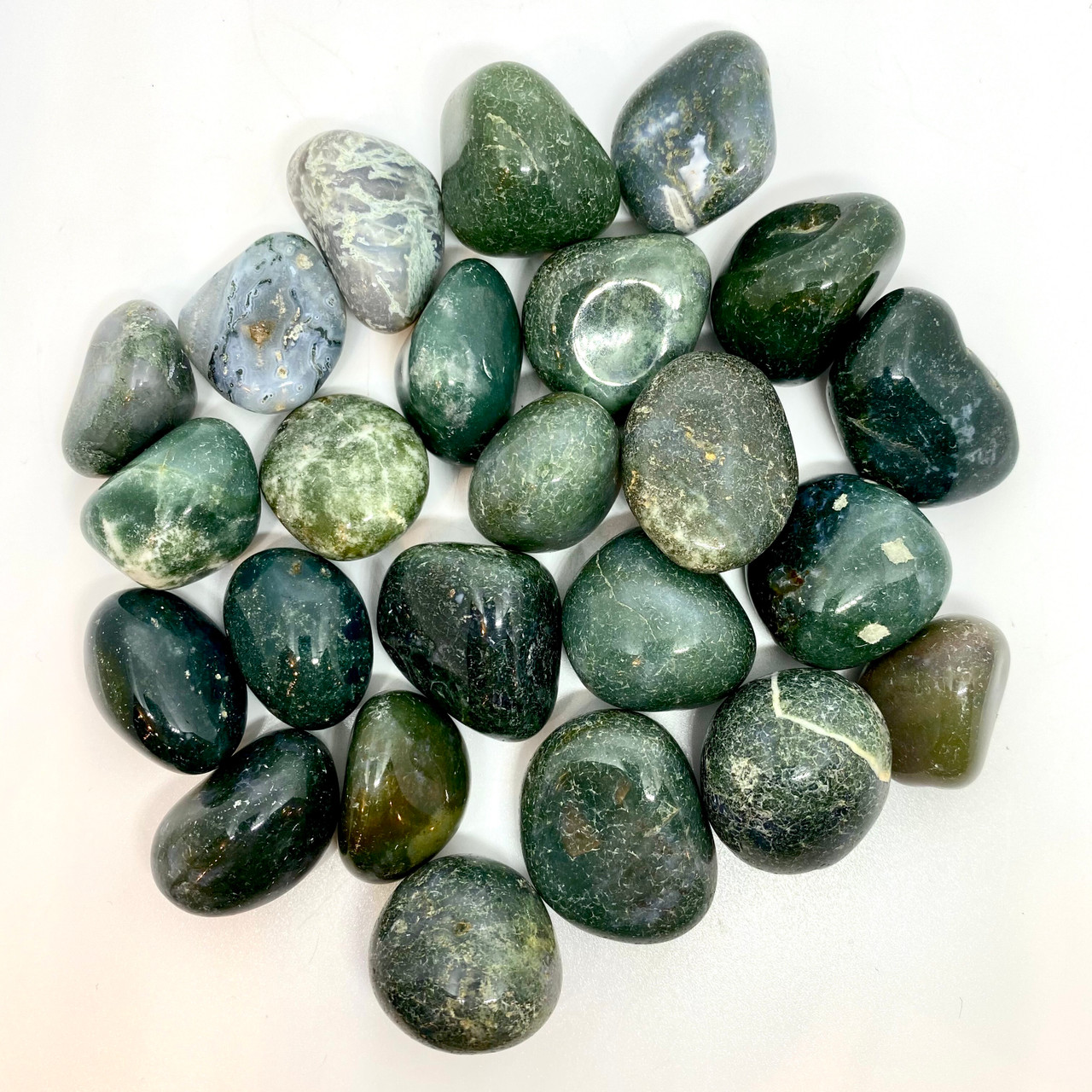 Tumbled Stones Green Moss Agate