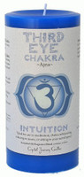 Third Eye Chakra Candle 3 inch x 6 inch Pillar - For Intuition