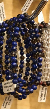 1 Lapis Lazuli and Smoky Quartz Stretch Bead Bracelet 4mm
NOTE: Stock image you will receive a similar bracelet.