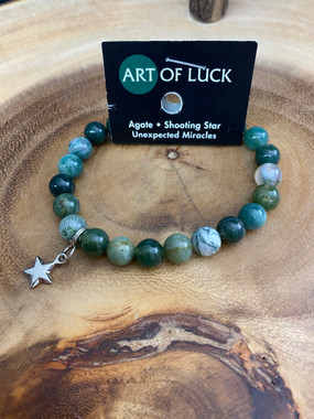 Art of Luck Agate Bead Bracelet - Unexpected Miracles - Shooting Star Charm