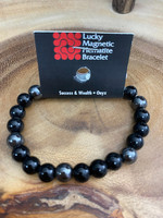 Lucky Magnetic Hematite & Onyx Bracelet for Success & Wealth