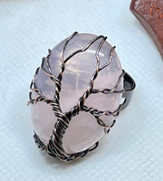Rose Quartz Ring - Copper