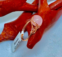 Rose quartz Ring - oval (Copper)