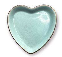 Soft blue ceramic heart tray