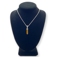 Tiger's Eye Pendant with Silver Chain 16" / 18" Adj.