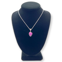 Ruby Pendant with Silver Chain 16" / 18" Adj.