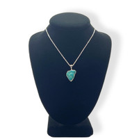 Turquoise Rough Pendant with Silver Chain 16" / 18" Adj.