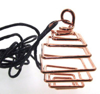 Copper Square Cage Pendant with Cord