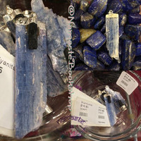 Blue Kyanite with Black Tourmaline Pendant