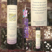 Reiki Charged Candle with Essential Oils - Protection