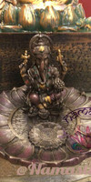 Round Ganesha Incense Burner Holder