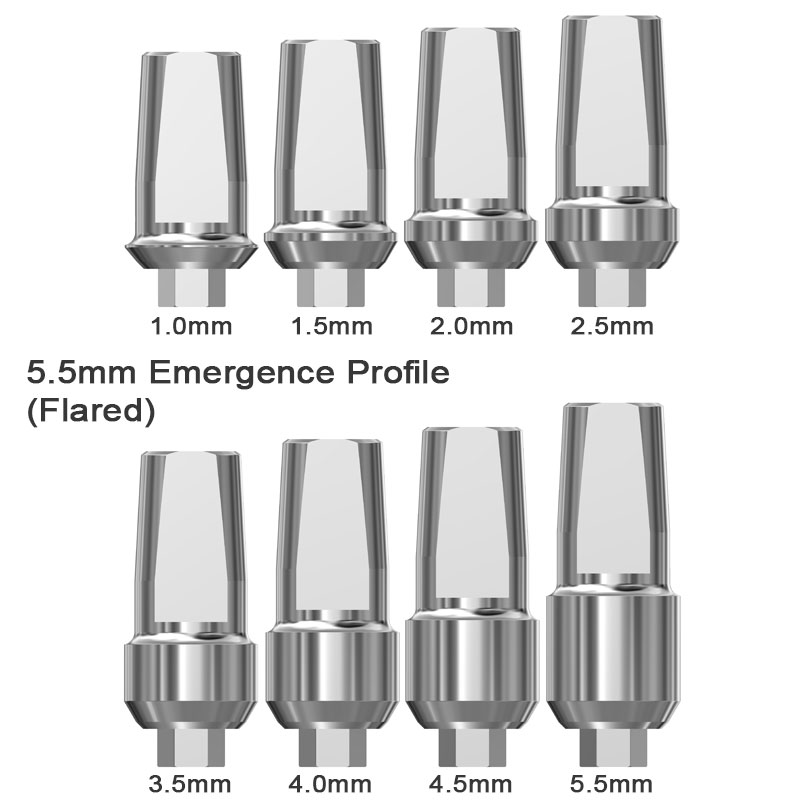Straight Locking Implant Abutment Flat Titan Implants, Inc.