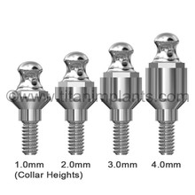 3.5mm Internal Hex Ball Head Abutment — complete set view — Titan Implants