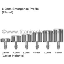 ZimVie / Biomet 3i-compatible 5.0mm External Hex Healing Abutment — complete set view — Titan Implants