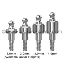ZimVie / Biomet 3i-compatible 3.4mm Internal Hex Ball Head Abutment — complete set view — Titan Implants