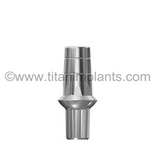 Bicon compatible 3.0mm post shouldered abutment with octagonal anti-rotation base and internally threaded chimney, fits 4.5, 5.0, and 6.0mm diameter Bicon implants, Grade 23 titanium- Titan Implants