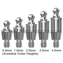 Paragon-compatible 4.8mm Swiss Plus Ball Head Abutment — complete set view — Titan Implants