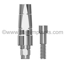 Dentsply Friadent-compatible 3.4mm Straight Locking Abutment —collar height 2.0mm with titanium screw — Titan Implants