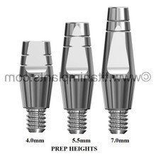 Keystone / Lifecore-compatible 4.8mm Solid Abutment — complete set view — Titan Implants