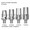 NobelReplace® Compatible Straight Locking Implant Abutment — WP 5.0mm Internal Tri-Channel / Tri-Lobe — complete set view — Titan Implants