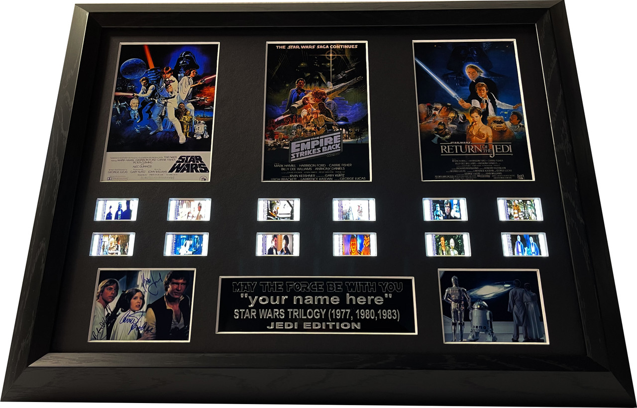 CUSTOM Signed - Star Wars Trilogy film cell (1977,1980,1983) Filmcell 