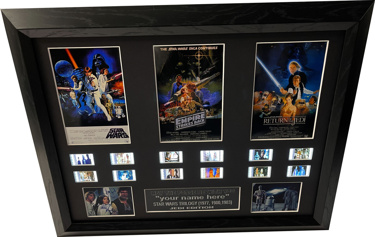 CUSTOM Signed - Star Wars Trilogy film cell (1977,1980,1983) Filmcell 