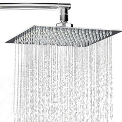 Round or Square Shower Head Chrome Stainless Steel Rainfall Overhead