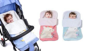 Unicorn Winter Warm Baby Footmuff Swaddle Wrap Blanket 