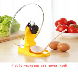 Folding pot cover and spoon holder