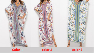 NEW Spring and summer dresses European and American fashion bat sleeve robe women5086-LA