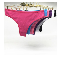 Solid color cotton women's thong-LA