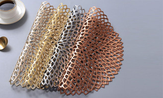 Creative high-end hollow 6pcsPVC non-slip placemat coaster