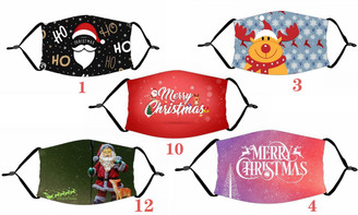 5pcs3D Printed child Christmas  Face Masks Washable Reusable  with Filter-la