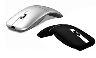 Wireless Mouse Foldable Bluetooth Modes Rechargeable Portable Curved Mouse Silent  USB Mice 3 Adjustable