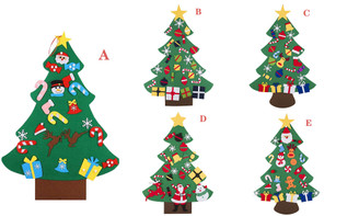 Felt Christmas Tree,  Ornaments Wall Decor for Kids Xmas Gifts Home Door Wall Decoration Christmas Decor  Y257