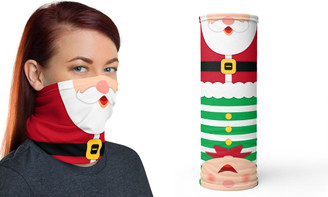 Christmas Santa and Elf reversible neck tube face cover