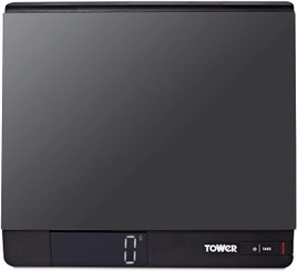 Tower T876003 Precision Electronic Kitchen Scales with LED Display, Black