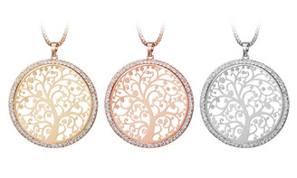 Crystal pendant long tree of life sweater chain-LA