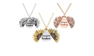 You are My Sunshine Sunflower pendant necklace-LA