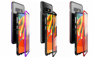 Samsung Ultra Magnetic Cover Curved surface,Front and Back Transparent Tempered Glass  360 Degree Full-body Protective Case for Samsung-la