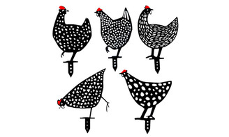 NEW Garden Decoration Chicken Yard Art Acrylic Hollow Simulation Decoration Garden Black Chicken Insert Card-LA 5033
