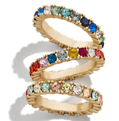 Multi coloured crystal Ring Premium Aurelis Crystal elements