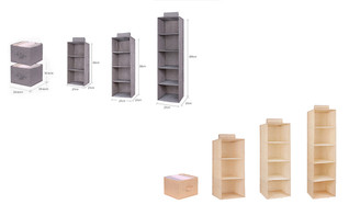 NEW-3/4/5 Layers Clothes Hanging Wardrobe Closet Organizer Portable Clothes Wardrobe Cabinet Hanger-B 