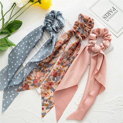 Pack of 2 Mix design Long Scarf Scunchies 9971